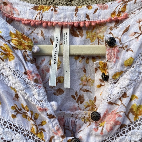 Anthropologie Harmony Lace Peasant Top - Picture 12 of 12